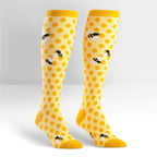 Bee's Knees knee high socks – flat lay product view