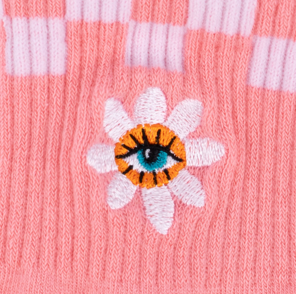 Eye Feel Seen quarter socks – close-up detail of floral pattern