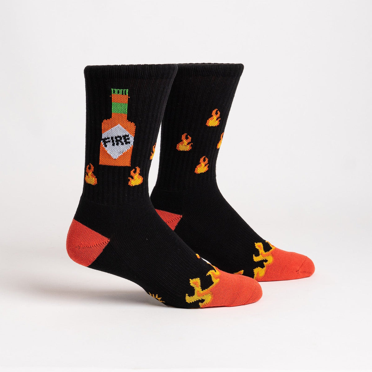 Fire ribbed crew socks – leg form display