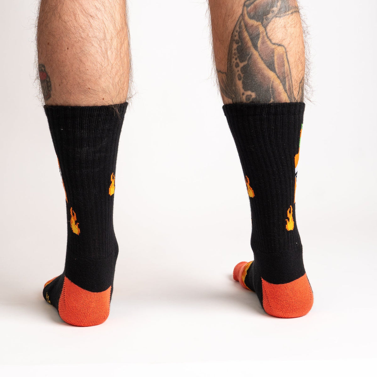 Fire ribbed crew socks – model back view