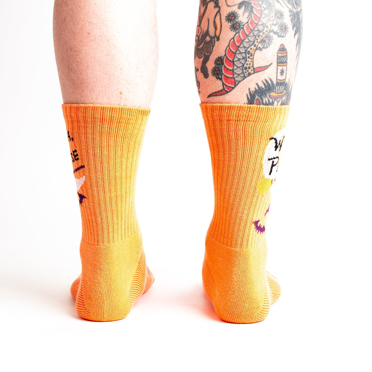 Witch Please ribbed crew socks – model back view