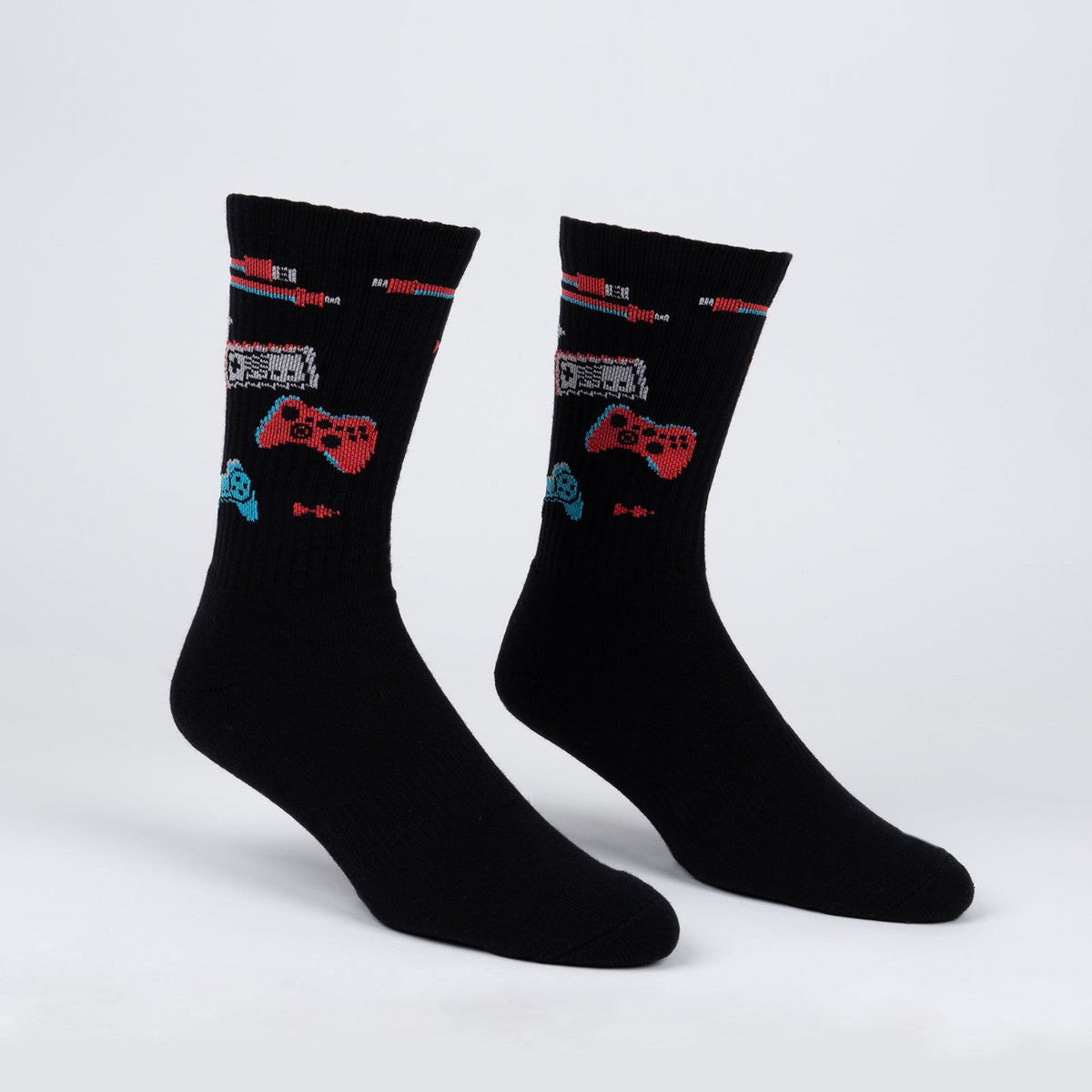 Press Play ribbed crew socks – leg form display
