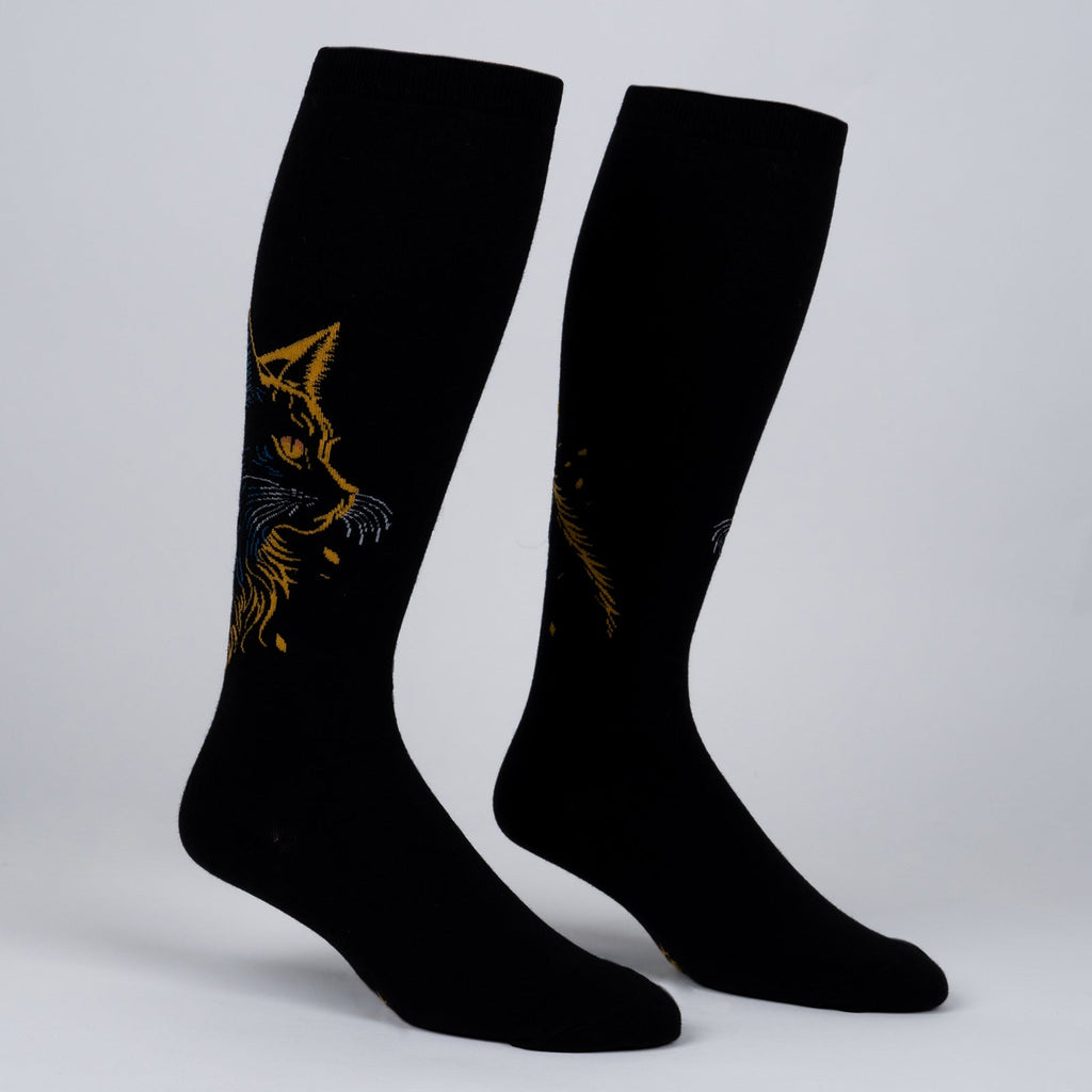Night Cat knee high socks – leg form display